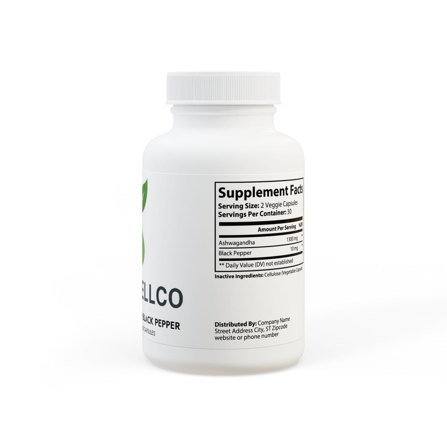 Ashwagandha and Black Pepper Supplement (60 capsules)